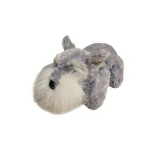 Russ Berrie Gin Schnauzer Puppy Dog Plush 8"  Small Bean Bag Stuffed  Animal